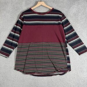 Vintage 90s Shirt Womens L Black Striped Long Sleeve Skater Surf Grunge Gitano